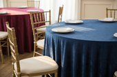 burgundy-and-navy-blue-round-tablecloths