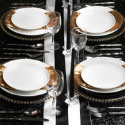 Chic & Sophisticated Black Stripe Sequins Tablescape