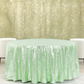 Glitz Sequins 120" Round Tablecloth - Mint Green