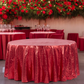 Glitz Sequins 120" Round Tablecloth - Red