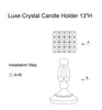 Luxe Crystal Candle Holder 13in H Instructions