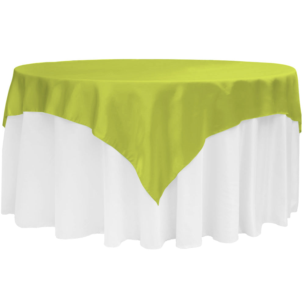 Square 72" Satin Table Overlay - Apple Green