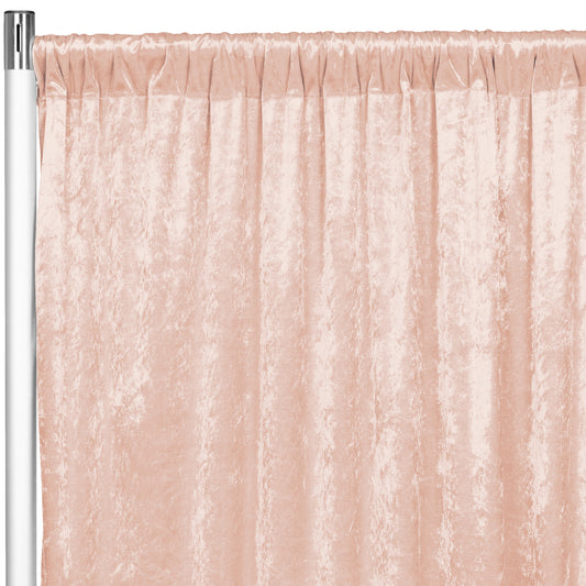 Velvet 18ft H x 52" W Drape/Backdrop Curtain Panel - Blush/Rose Gold