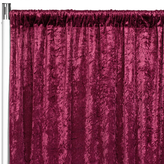 Velvet 18ft H x 52" W Drape/Backdrop Curtain Panel - Burgundy