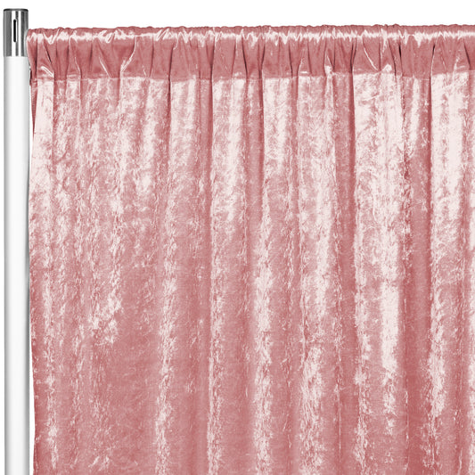 Velvet 18ft H x 52" W Drape/Backdrop Curtain Panel - Dusty Rose/Mauve