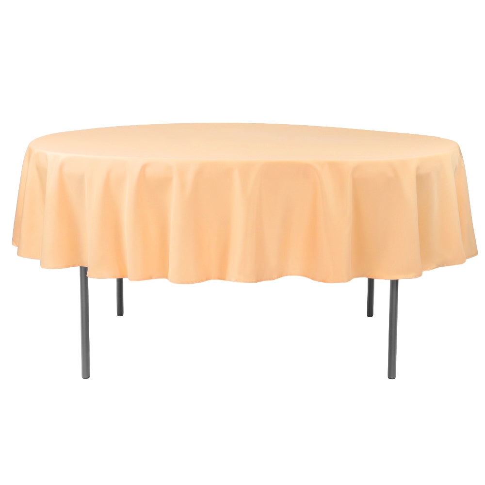 Polyester 90" Round Tablecloth - Peach - CV Linens