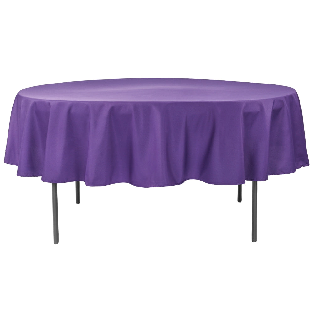Economy Polyester Tablecloth 90" Round - Purple - CV Linens