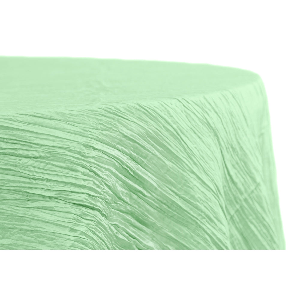 Accordion Crinkle Taffeta 132" Round Tablecloth - Mint Green - CV Linens