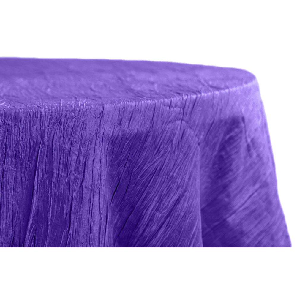 Accordion Crinkle Taffeta 132" Round Tablecloth - Purple - CV Linens
