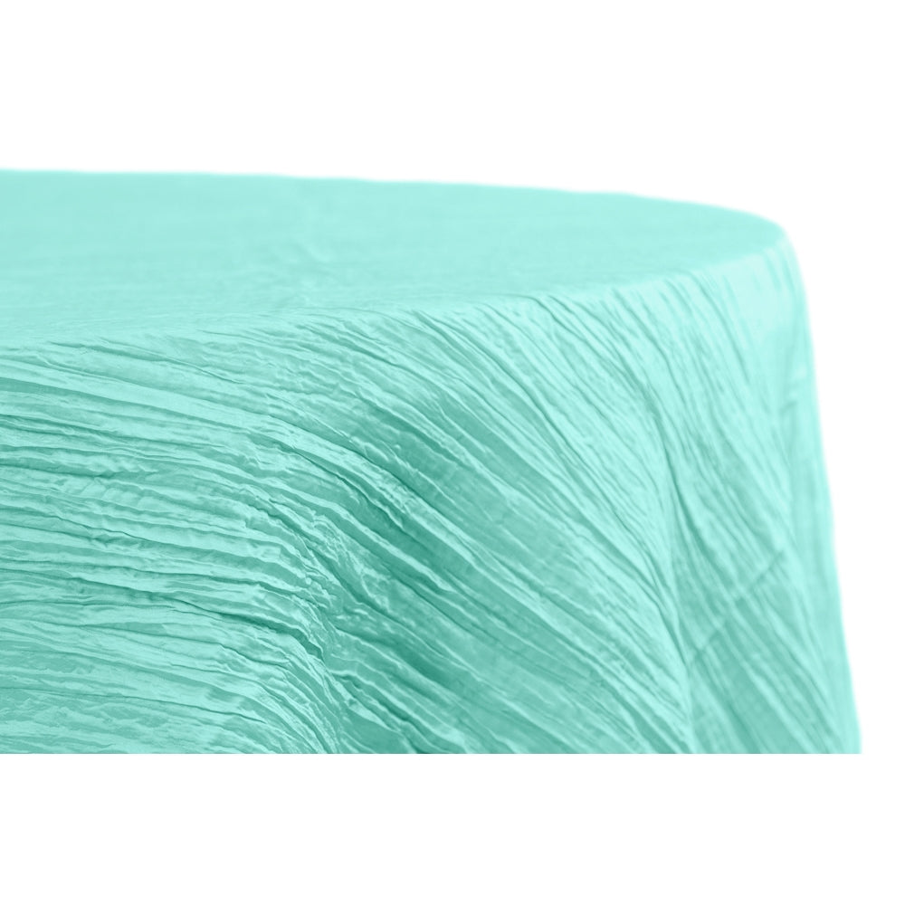 Accordion Crinkle Taffeta 120" Round Tablecloth - Turquoise - CV Linens