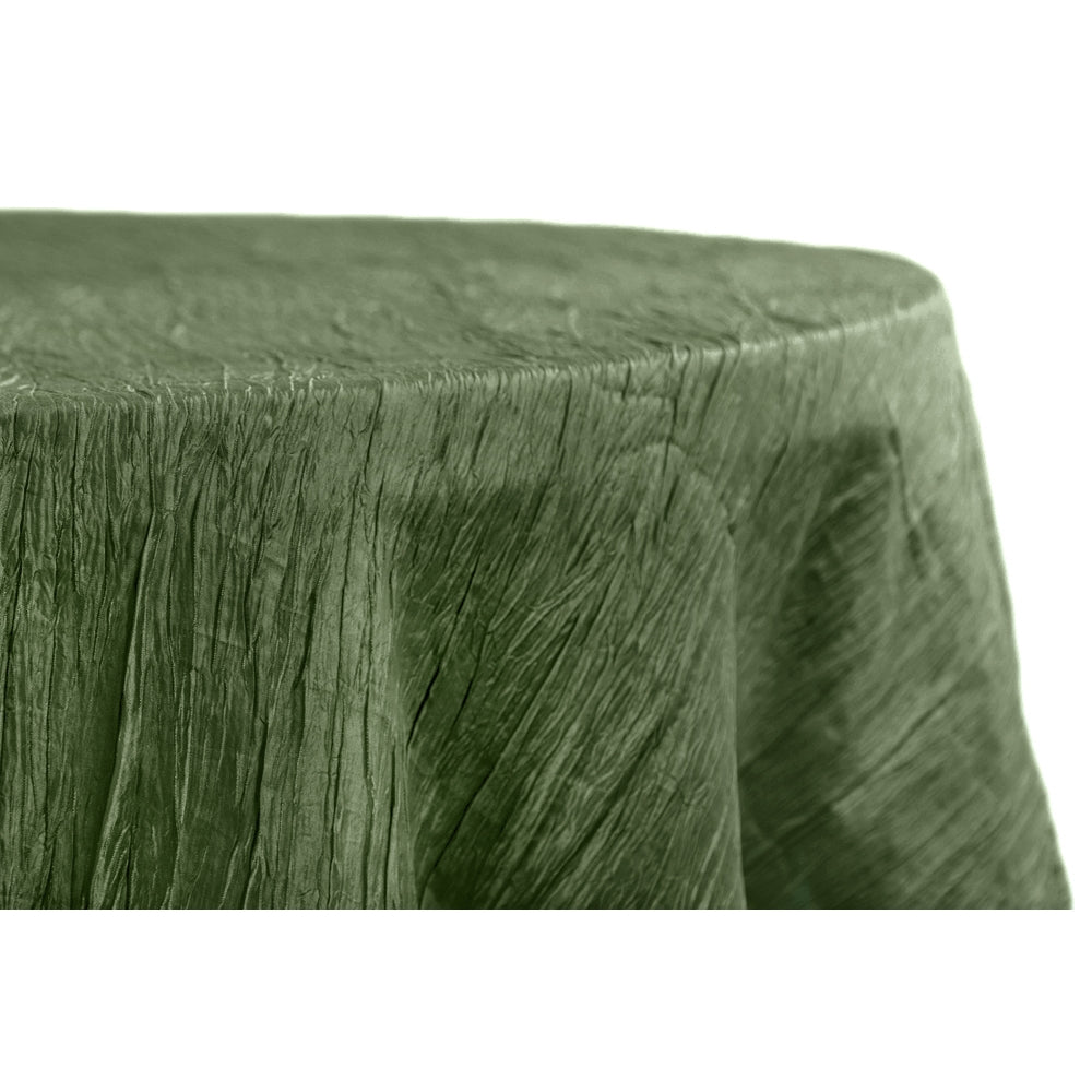Accordion Crinkle Taffeta 132" Round Tablecloth - Willow Green - CV Linens