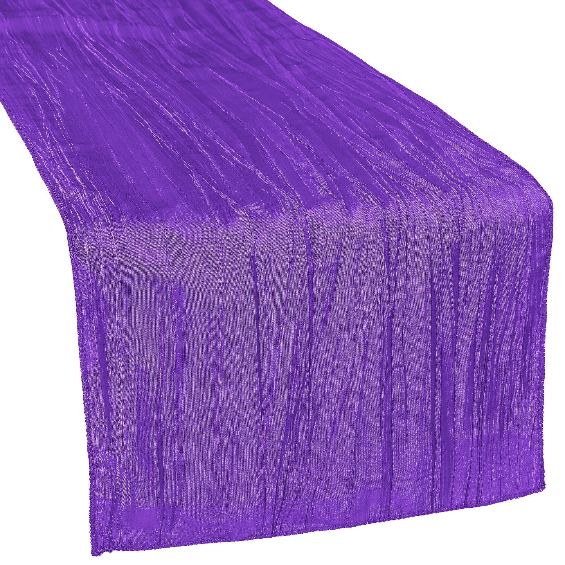 Accordion Crinkle Taffeta Table Runner - Purple