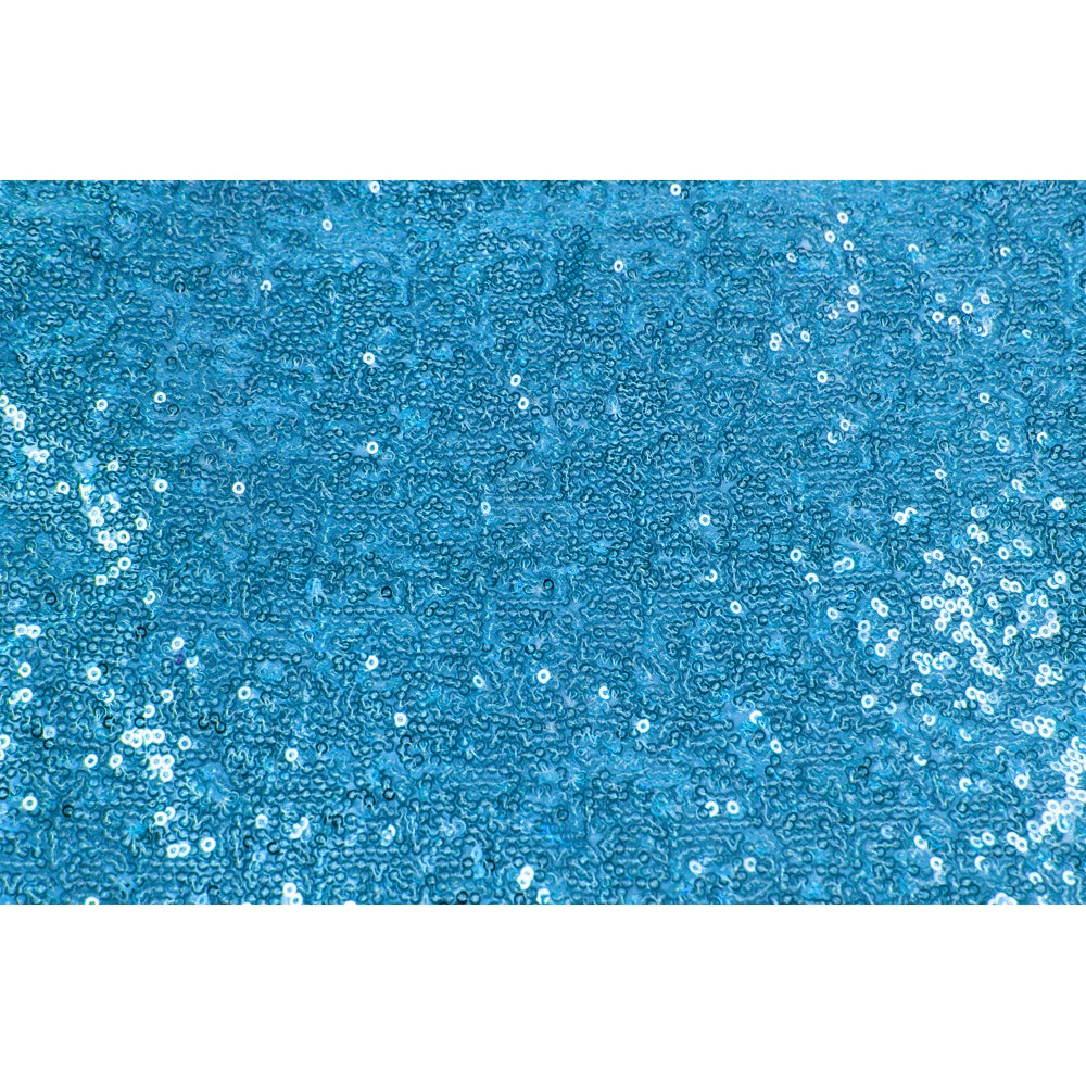 Glitz Sequin 10ft H x 52" W Drape/Backdrop panel - Aqua Blue - CV Linens