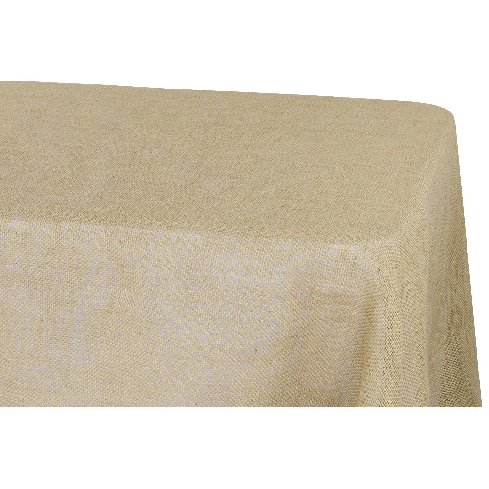 Burlap 60"x120" Rectangular Tablecloth - Natural Tan - CV Linens