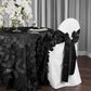 Petal Circle Taffeta 132" Round Tablecloth - Black - CV Linens