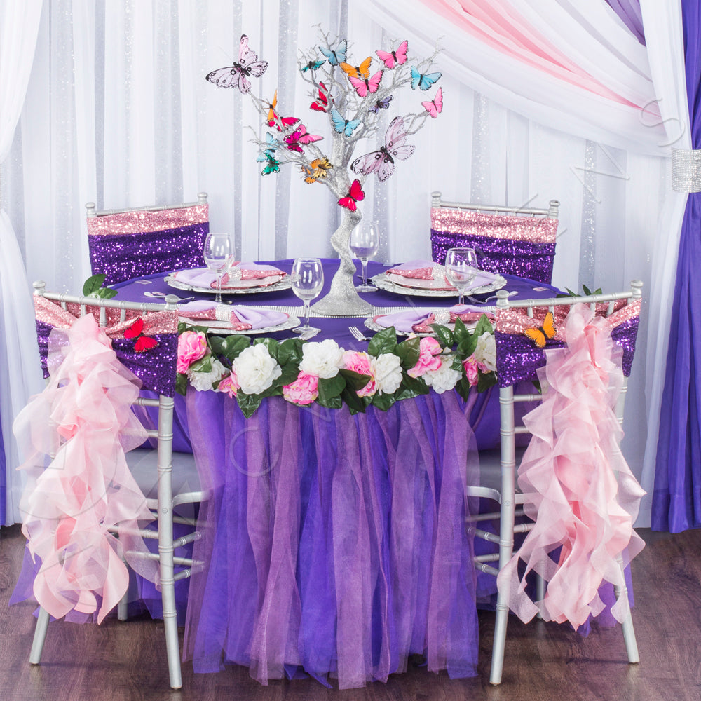 Polyester 108" Round Tablecloth - Purple - CV Linens