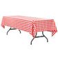 Gingham Checkered Rectangular Polyester Tablecloth 60"x120" - Red & White - CV Linens