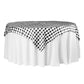Gingham Checkered Square 70"x70" Polyester Overlay/Tablecloth - Black & White - CV Linens