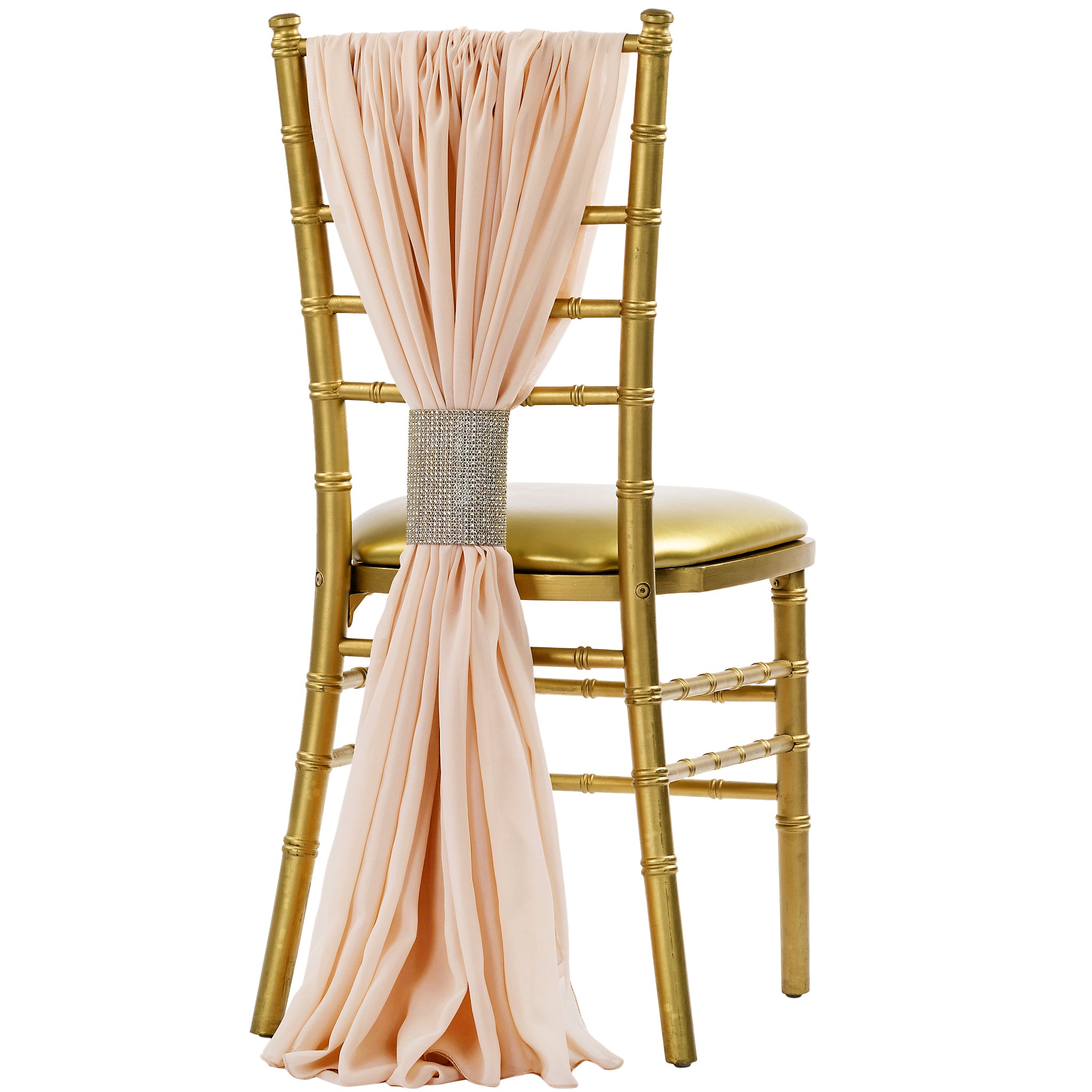 5pcs Pack of Chiffon Chair Sashes/Ties - Blush– CV Linens