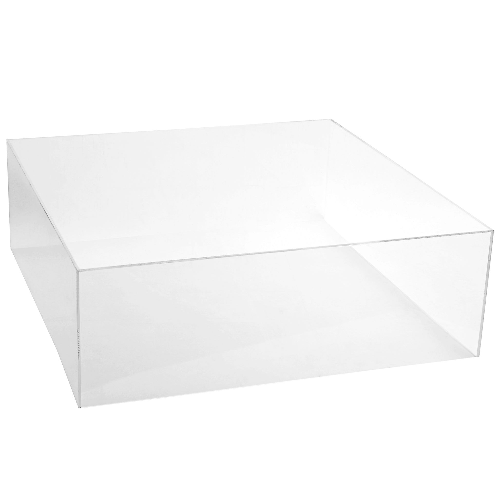 Clear Stands White Large Square Acrylic Display Cube, 20 Inch