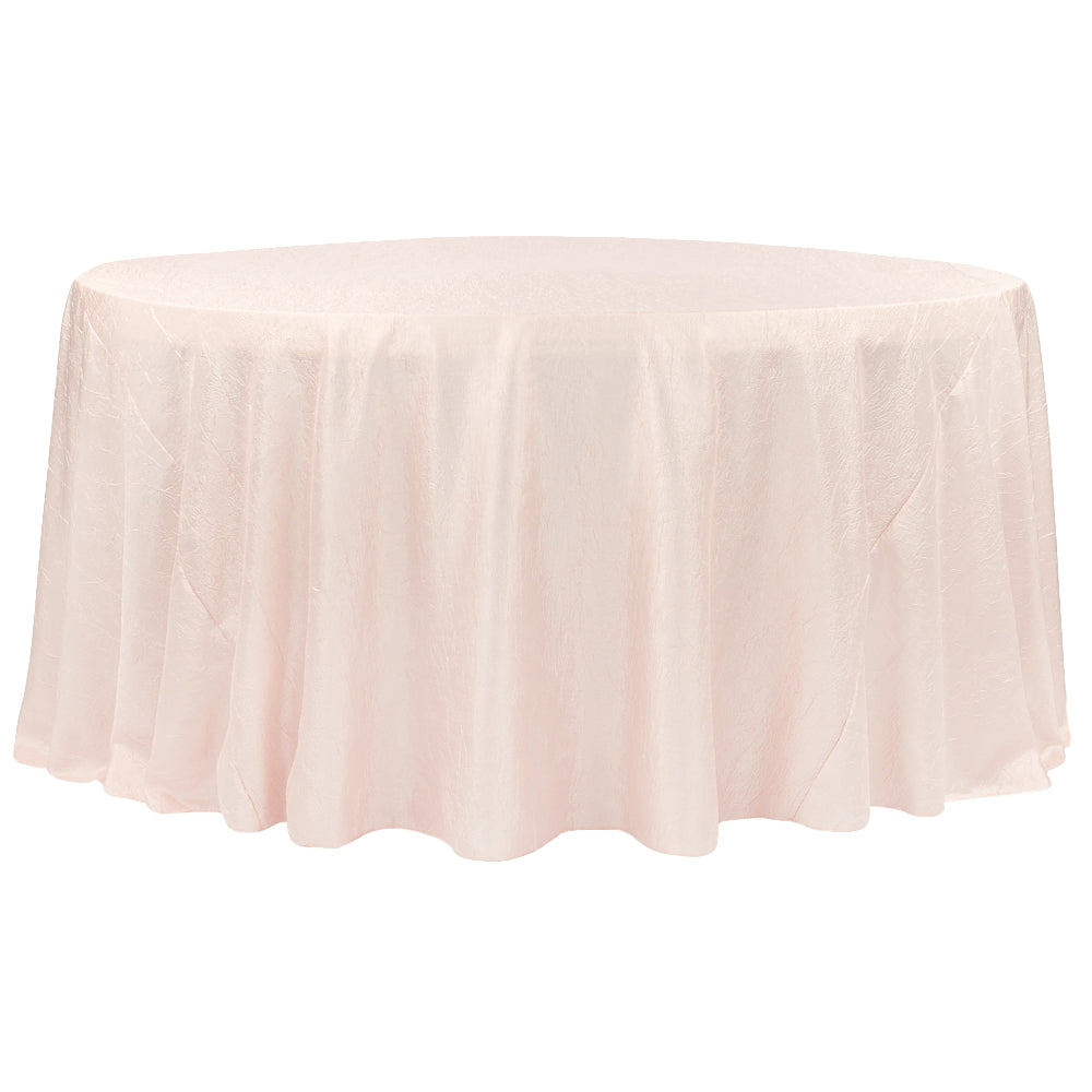 Crushed Taffeta 120" Round Tablecloth - Blush/Rose Gold - CV Linens