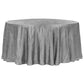 Crushed Taffeta 120" Round Tablecloth - Silver - CV Linens