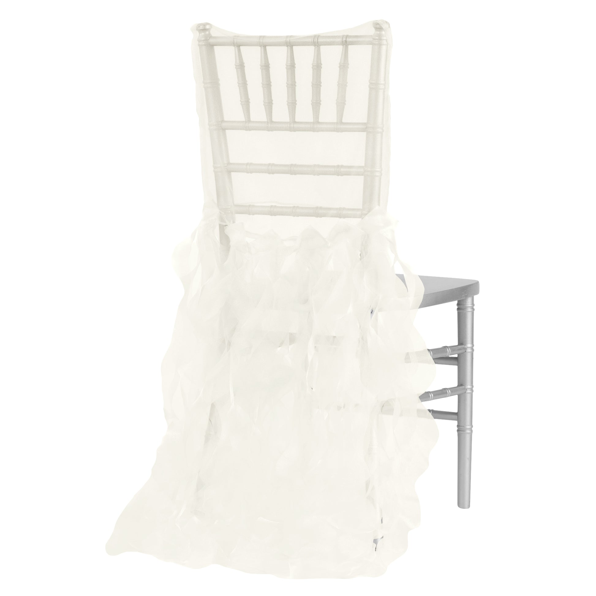 Curly Willow Chiavari Chair Back Slip Cover - Ivory - CV Linens