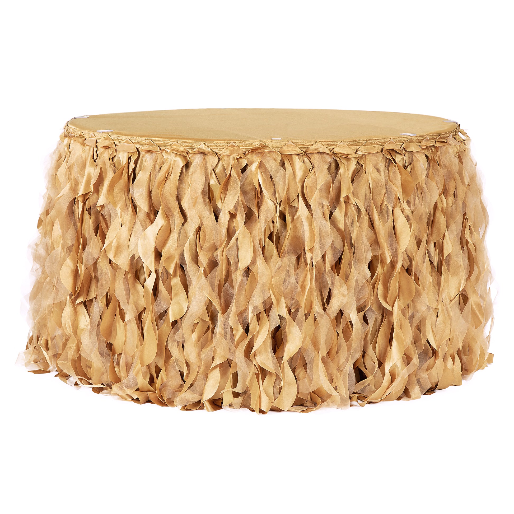 Curly Willow 21ft Table Skirt - Gold - CV Linens