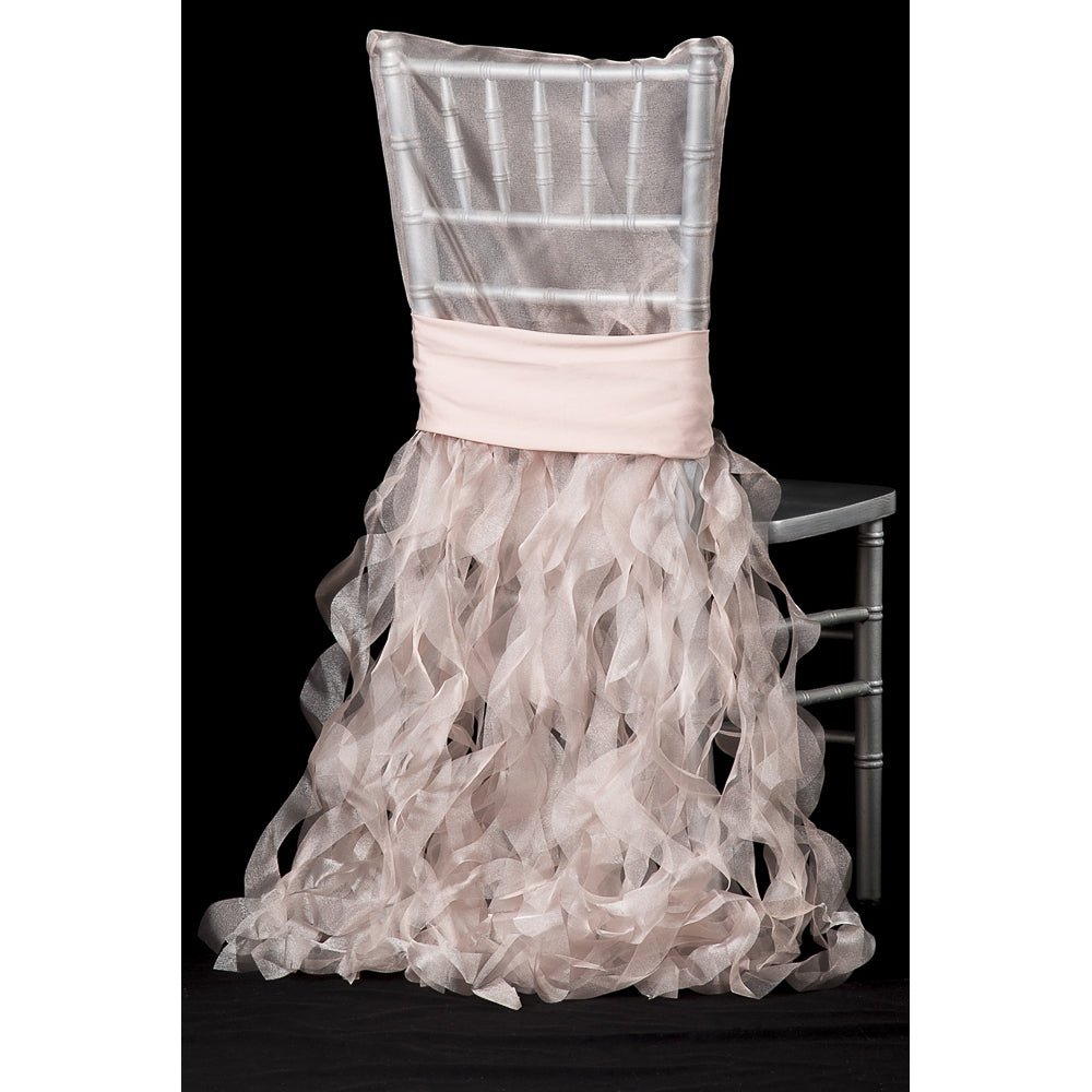 Curly Willow Chiavari Chair Back Slip Cover - Blush/Rose Gold - CV Linens