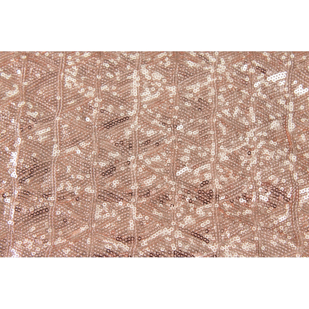 Diamond Glitz Sequin Rectangular Tablecloth 90"x132" - Blush/Rose Gold - CV Linens