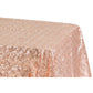 Diamond Glitz Sequin Rectangular Tablecloth 90"x132" - Blush/Rose Gold - CV Linens