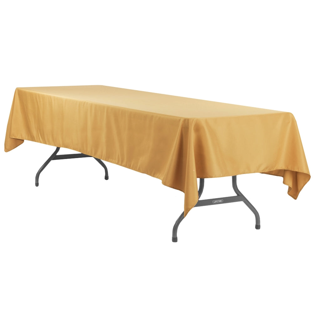 Economy Polyester Tablecloth 60"x120" Rectangular - Gold - CV Linens