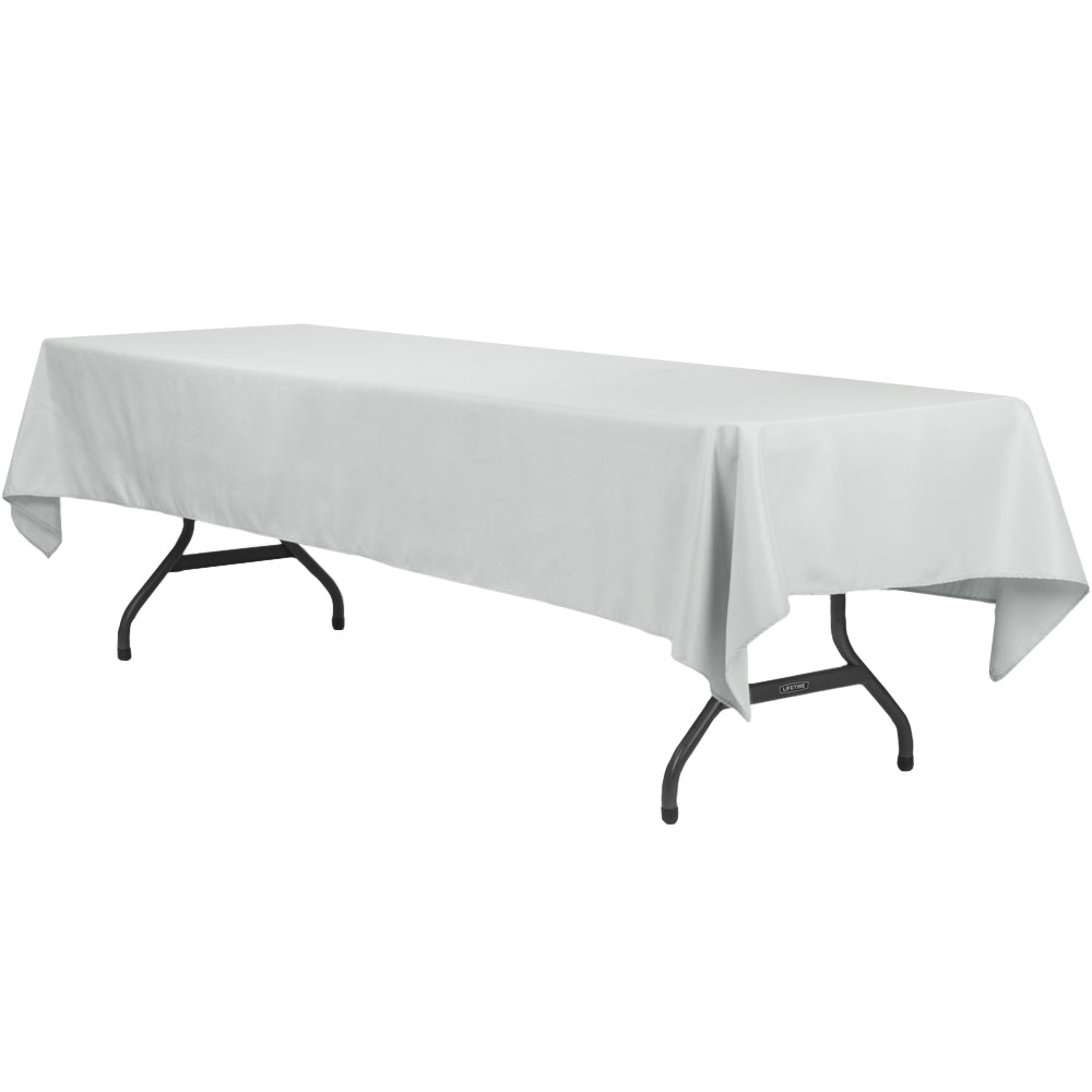 Economy Polyester Tablecloth 60"x120" Rectangular - Gray/Silver - CV Linens