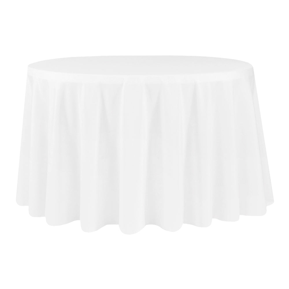 Your Chair Covers - 120 inch Round Polyester Tablecloth White