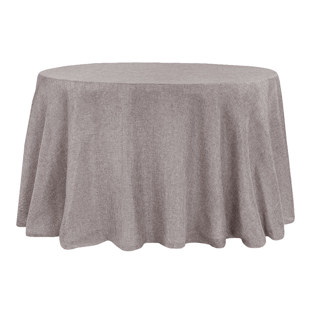 Faux Burlap Tablecloth 120" Round - Gray - CV Linens