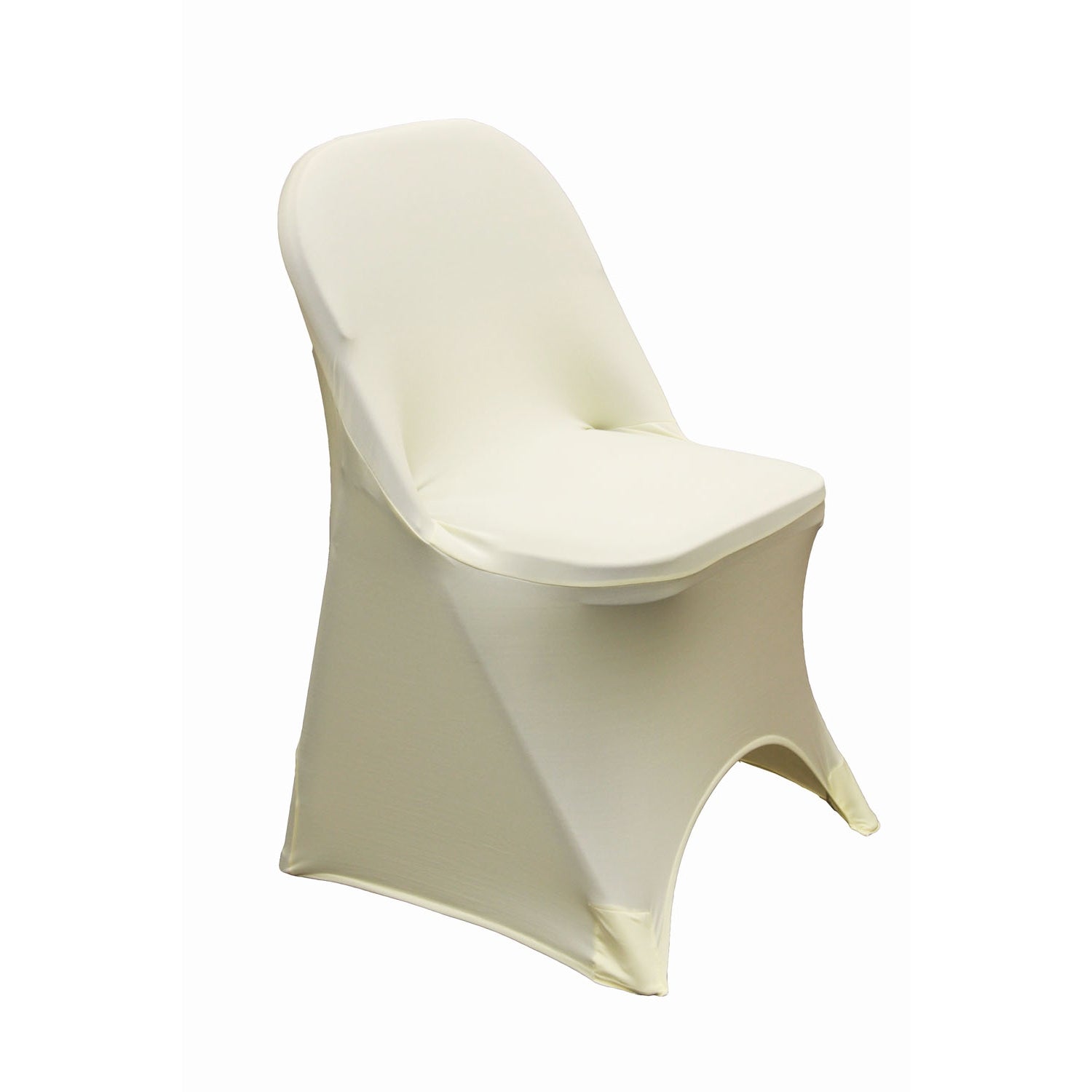 Folding Spandex Chair Cover Ivory at CV Linens