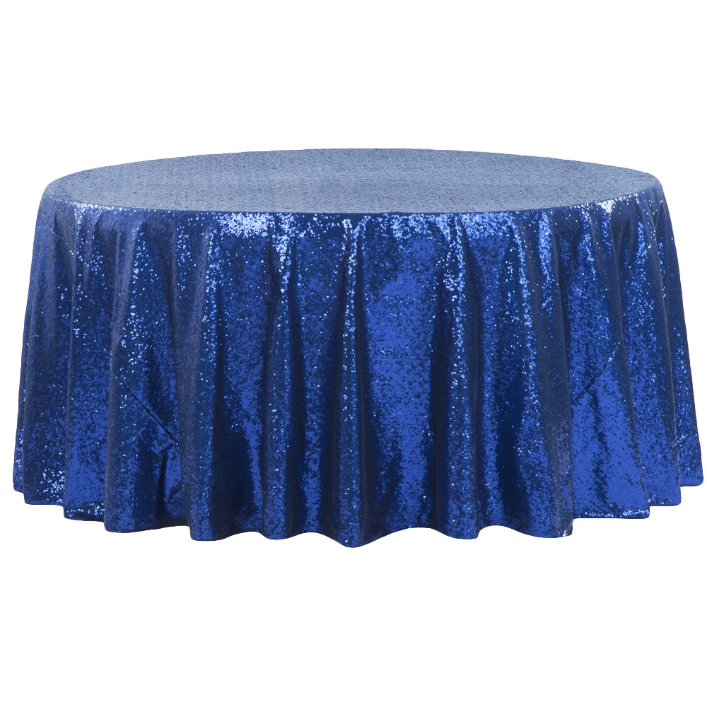 Glitz Sequins 132 Round Tablecloth - Royal Blue