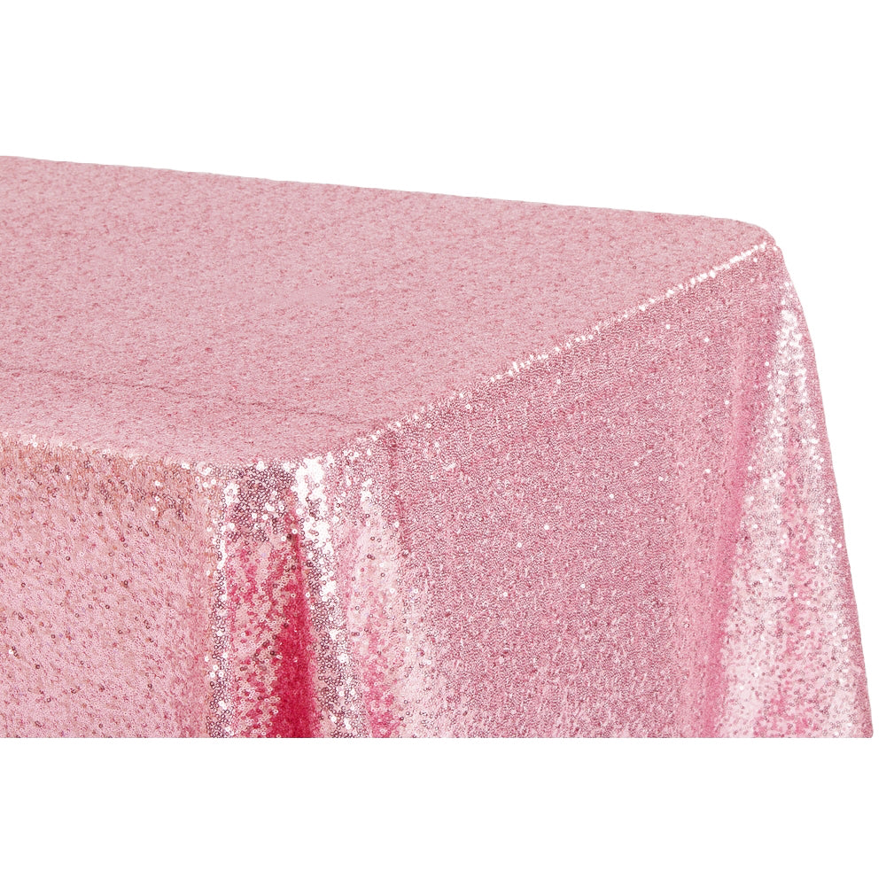 Glitz Sequin 90"x132" Rectangular Tablecloth - Pink - CV Linens
