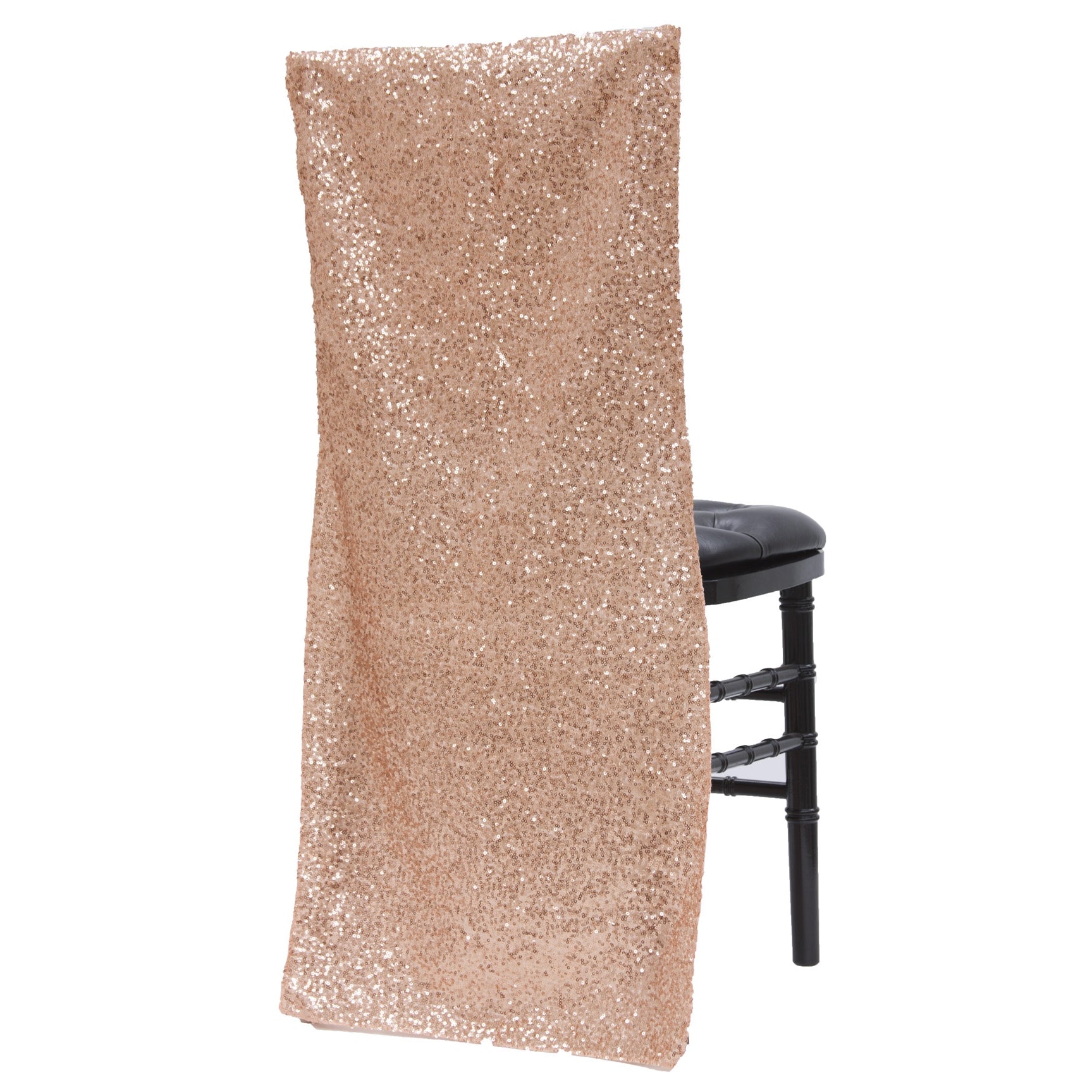 Glitz Sequin Chiavari Full Chair Back Cover - Blush/Rose Gold - CV Linens