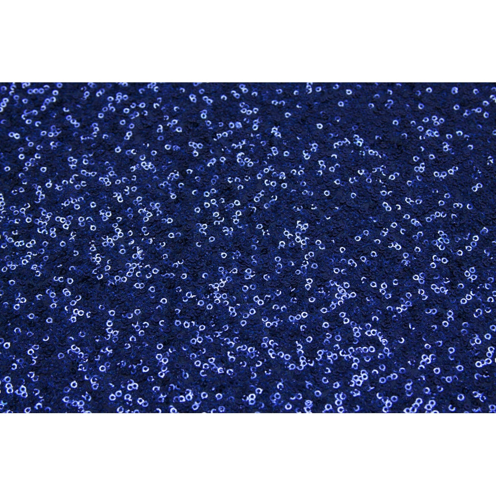 CV Linens 10 Yards Glitz Sequins Fabric Bolt - Navy Blue