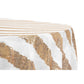 Stripe Glitz Sequin 120" Round Tablecloth - Gold & White - CV Linens