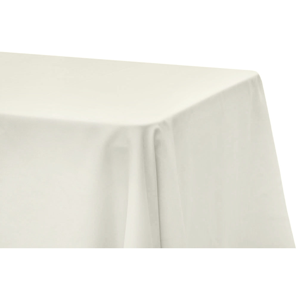 Lamour Satin 90"x132" Rectangular Oblong Tablecloth - Ivory - CV Linens