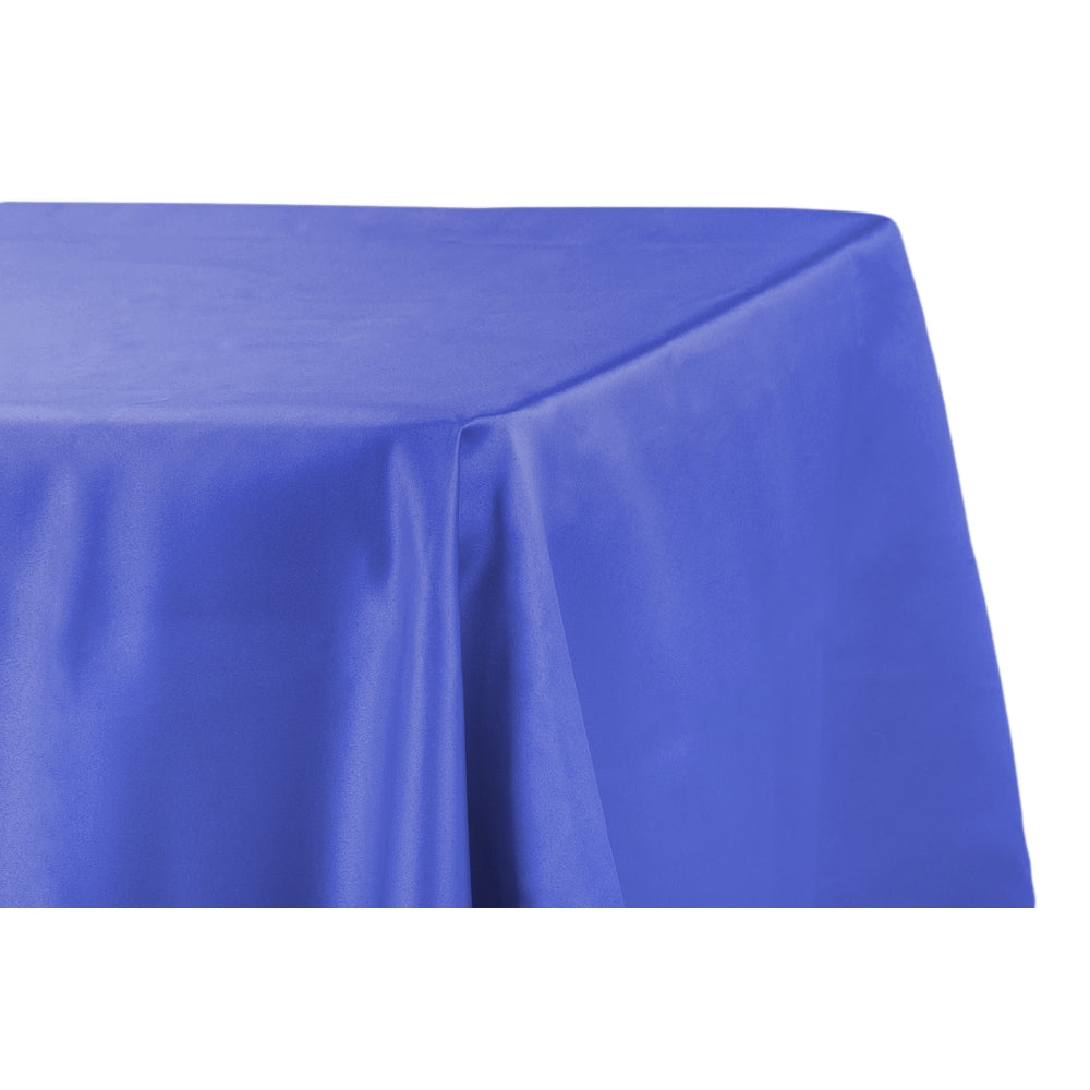 Lamour Satin 90"x132" Rectangular Oblong Tablecloth - Royal Blue - CV Linens