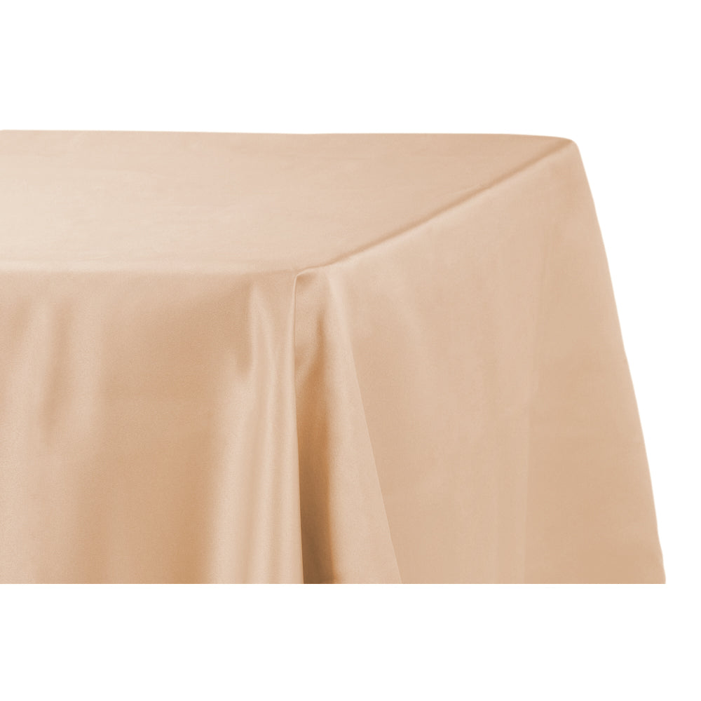 Lamour Satin 90"x132" Rectangular Oblong Tablecloth - Champagne - CV Linens