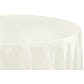 Lamour Satin 132" Round Tablecloth - Ivory - CV Linens