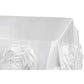 Large Rosette Flower Tablecloth 90"x132" Oblong Rectangular - White - CV Linens