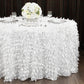 Leaf Petal Taffeta Round 120" Tablecloth - White - CV Linens