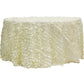 Leaf Petal Taffeta 132" Round Tablecloth - Ivory - CV Linens