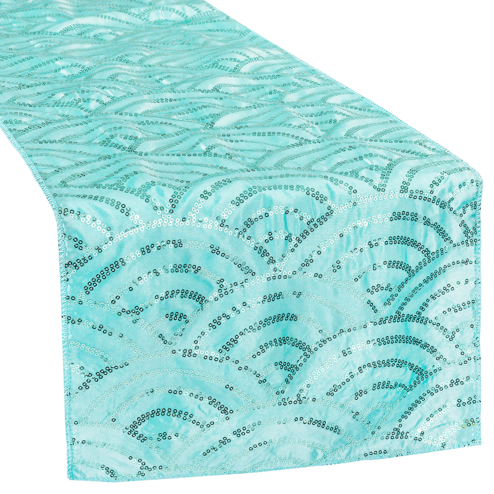 Mermaid Scale Sequin Table Runner - Turquoise