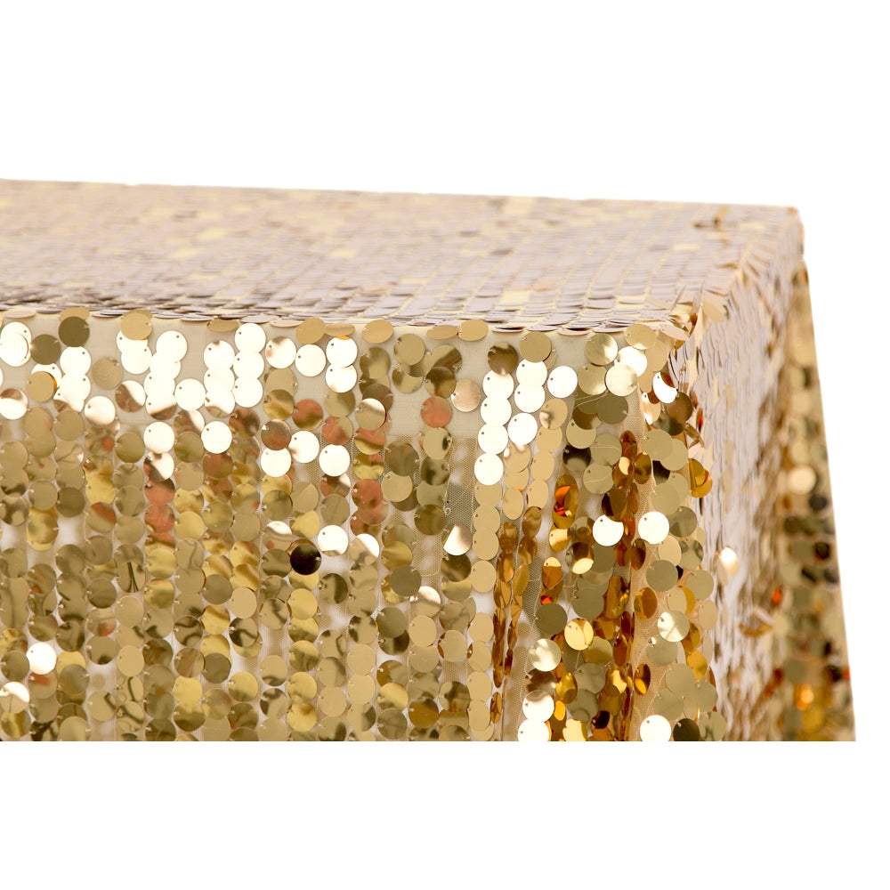 Large Payette Sequin Tablecloth 90"x156" Rectangular - Gold - CV Linens